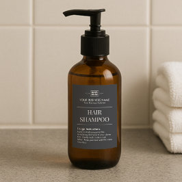 Zwart Gepersonaliseerde Monogram Haarshampoo Label Voedselcontainer Etiket