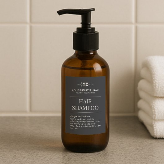 Zwart Gepersonaliseerde Monogram Haarshampoo Label Voedselcontainer Etiket