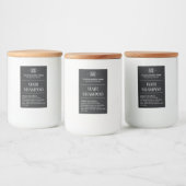 Zwart Gepersonaliseerde Monogram Haarshampoo Label Voedselcontainer Etiket (Flessen)