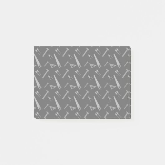 Zwart gereedschapspatroon post-it® notes (Voorkant)