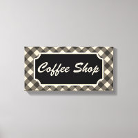 Zwart geruit bord voor koffiezaak/restaurant