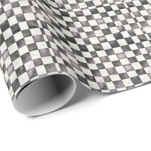 Zwart geruit decoratief cadeaupapier