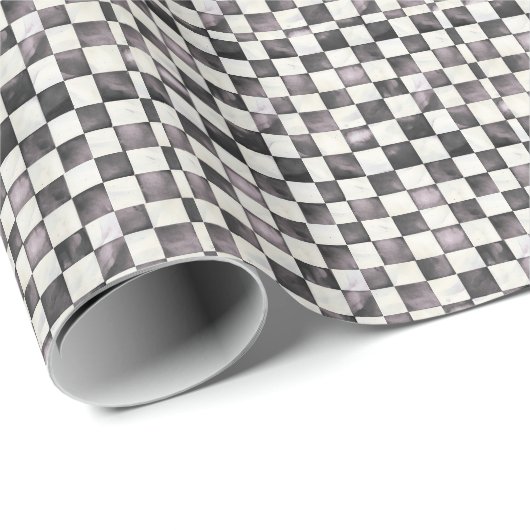 Zwart geruit decoratief cadeaupapier (Rol Hoek)