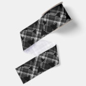 Zwart geruit kerstbomen patroon grosgrain lint (Achterkant)