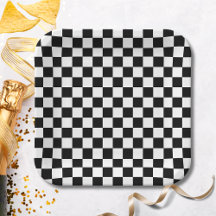 Zwart geruit papier Borden