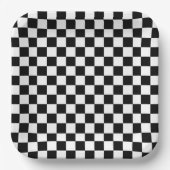 Zwart geruit papier Borden Papieren Bordje (Voorkant)