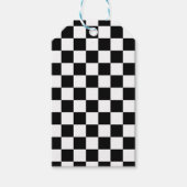 zwart geruit papier cadeaulabel (Voorkant)