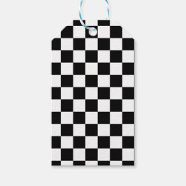 zwart geruit papier cadeaulabel