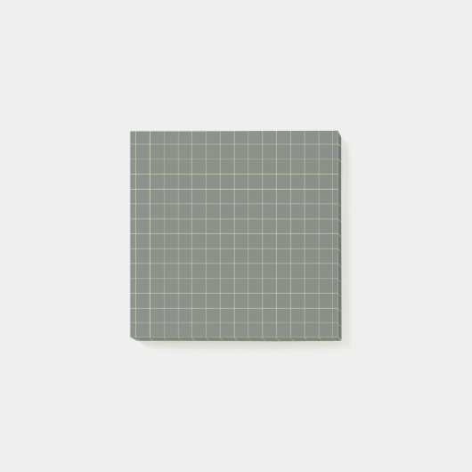 Zwart geruit patroon Slank raster ontwerp Kantoor Post-it® Notes (Voorkant)