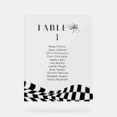 Zwart geruit patroon Wedding Zitplan Kaart Acryl Bord (Voorkant)