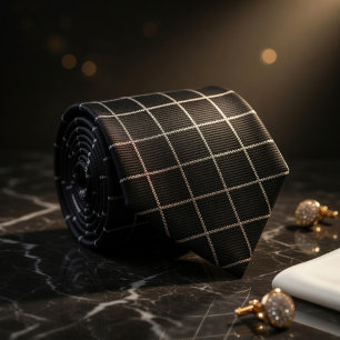 Zwart Geruit Stropdas