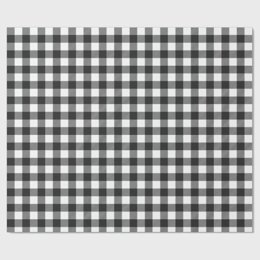 Zwart geruite Buffel Check Pattern Cadeaupapier (Vlak)