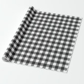 Zwart geruite Buffel Check Pattern Cadeaupapier (Uitgerold)