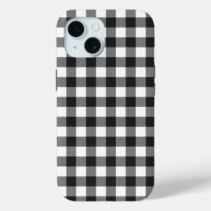 Zwart geruite Buffel Check Pattern iPhone 15 Case