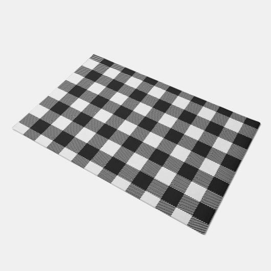 Zwart geruite Buffel Check Pattern Deurmat (Schuin)