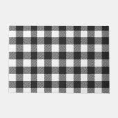 Zwart geruite Buffel Check Pattern Deurmat (Voorkant)