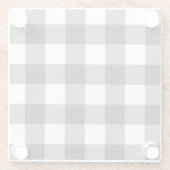 Zwart geruite Buffel Check Pattern Glazen Onderzetter (Achterkant)