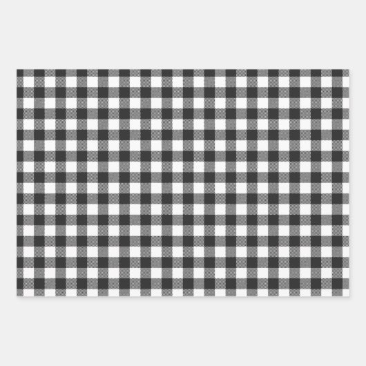 Zwart geruite Buffel Check Pattern Inpakpapier Vel (Voorkant 3)