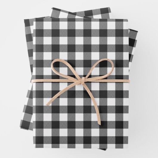 Zwart geruite Buffel Check Pattern Inpakpapier Vel (In situ)