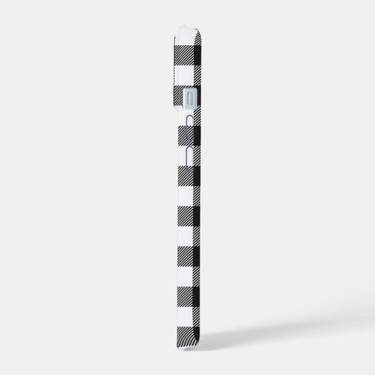 Zwart geruite Buffel Check Pattern iPhone 15 Case (Linkerkant)