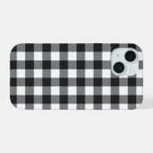 Zwart geruite Buffel Check Pattern iPhone 15 Case (Achterkant horizontaal)