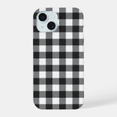 Zwart geruite Buffel Check Pattern iPhone 15 Case (Achterkant)