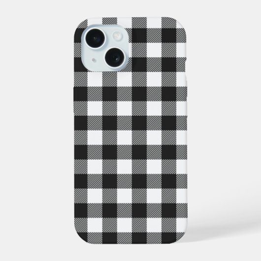 Zwart geruite Buffel Check Pattern iPhone 15 Case (Achterkant)