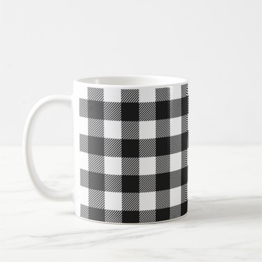 Zwart geruite Buffel Check Pattern Koffiemok (Links)