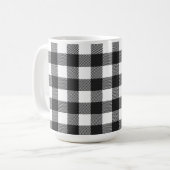 Zwart geruite Buffel Check Pattern Koffiemok (Voorkant links)