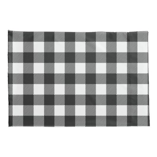 Zwart geruite Buffel Check Pattern Kussensloop (Achterkant-Rechts)