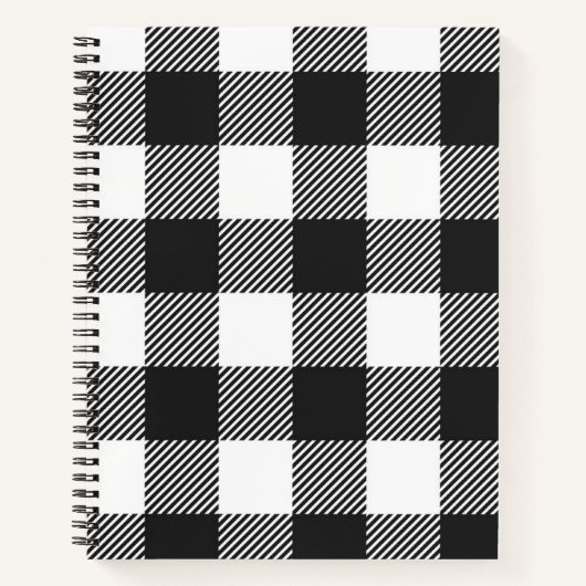 Zwart geruite Buffel Check Pattern Notitieboek (Voorkant)