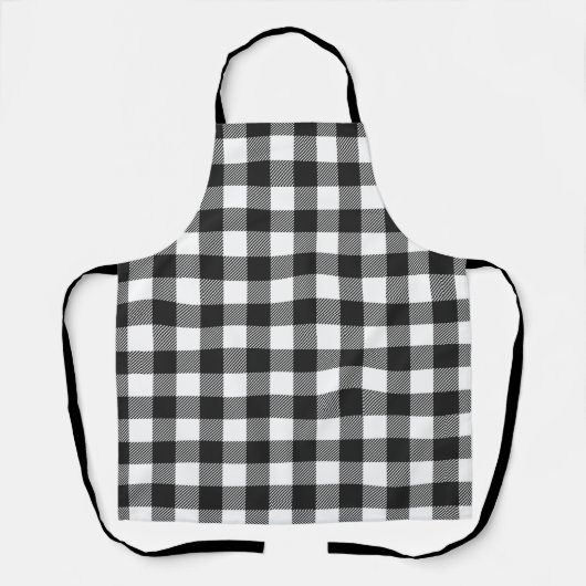 Zwart geruite Buffel Check Pattern Schort (Voorkant)
