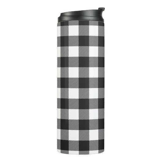Zwart geruite Buffel Check Pattern Thermosbeker (Gedraaid links)