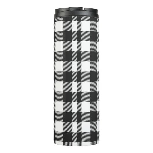 Zwart geruite Buffel Check Pattern Thermosbeker (Achterkant)
