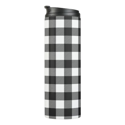 Zwart geruite Buffel Check Pattern Thermosbeker (Geroteerd rechts)