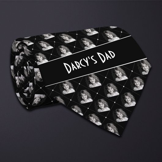 Zwart geruite foto stropdas