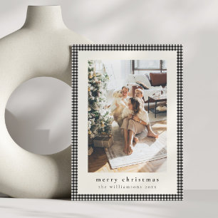 zwart geruite twee verticale foto's kerst feestdagenkaart