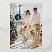  zwart geruite twee verticale foto's kerst folie feestdagenkaart (Achterkant)