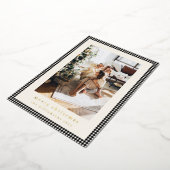  zwart geruite twee verticale foto's kerst folie feestdagenkaart (Gedraaid)