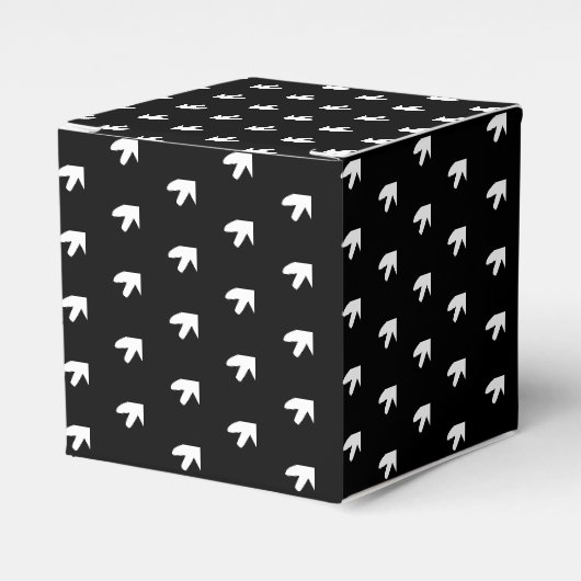 Zwart geschenk met witte sneeuwster bedankdoosjes (Voorkant Zijde)