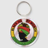 Zwart Geschiedenis Bloemen Omkeerbare Cultuur Sleu Sleutelhanger (Voorkant)