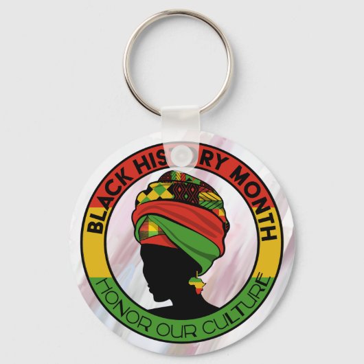 Zwart Geschiedenis Bloemen Omkeerbare Cultuur Sleu Sleutelhanger (Voorkant)