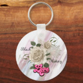 Zwart Geschiedenis Bloemen Omkeerbare Cultuur Sleu Sleutelhanger (Achterkant)