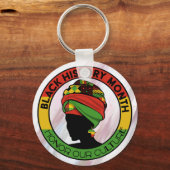 Zwart Geschiedenis Bloemen Omkeerbare Cultuur Sleu Sleutelhanger (Voorkant)