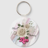 Zwart Geschiedenis Bloemen Omkeerbare Cultuur Sleu Sleutelhanger (Achterkant)