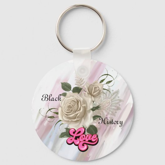 Zwart Geschiedenis Bloemen Omkeerbare Cultuur Sleu Sleutelhanger (Achterkant)
