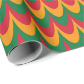 Zwart Geschiedenis Geel, Rood, Groen Golfgolvend P Cadeaupapier (Rol Hoek)