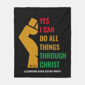 ZWART GESCHIEDENIS Ja, ik kan Christelijk Fleece Deken (Voorkant)