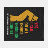 ZWART GESCHIEDENIS Ja, ik kan Christelijk Fleece Deken (Voorkant (Horizontaal))