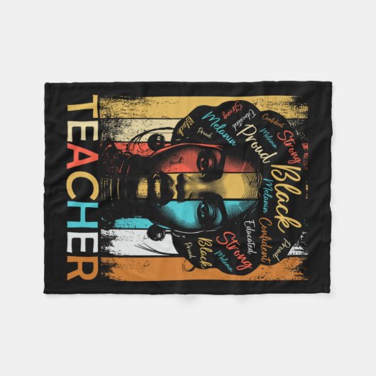 Zwart Geschiedenis Leraar Afro-Amerikaanse Vrouwen Fleece Deken (Voorkant (Horizontaal))